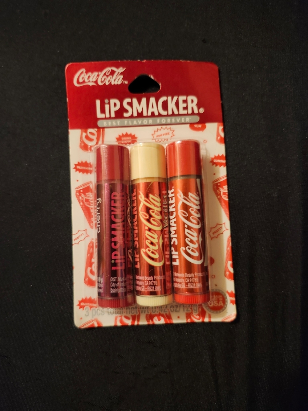 Coca-Cola Lip Smacker Trio with Red, Cream, Orange Accents
